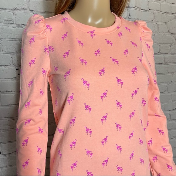 NWT New $108 Lilly Pulitzer Jansen Peach Flamingo Sweatshirt Size XXS - Picture 13 of 14